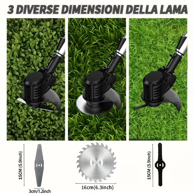 ZAVELLO™ 21V Cordless Electric Weed Wacker | 3-in-1 Lawn Trimmer, Edger & Garden Cutter with 3 Blades