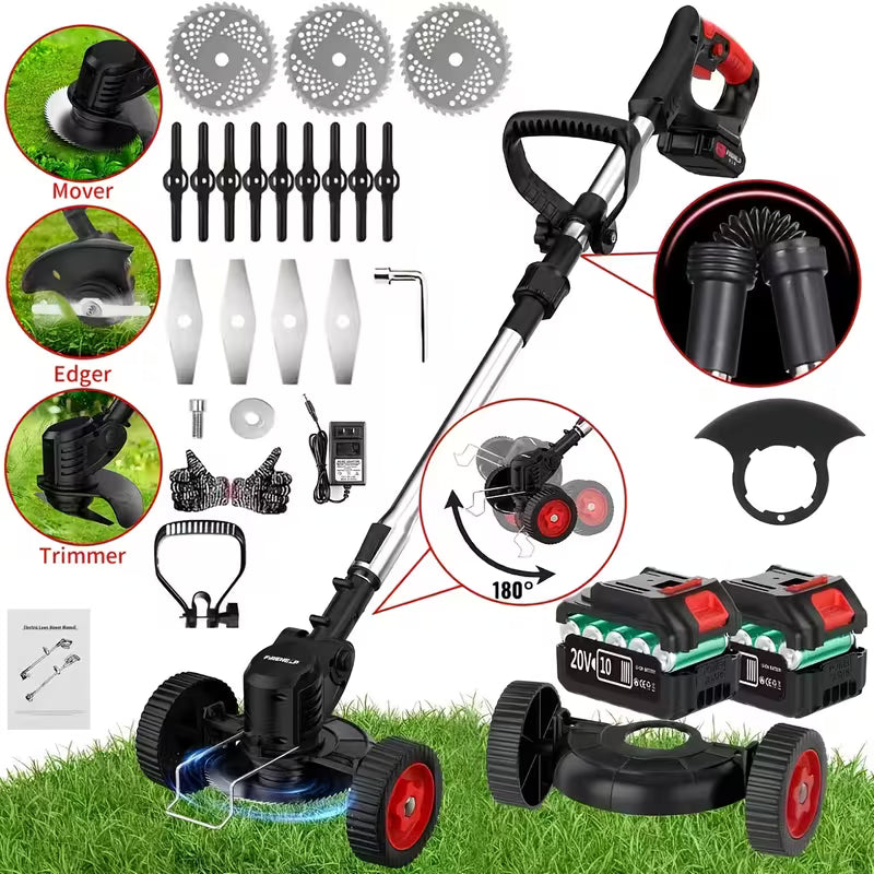 ZAVELLO™ 21V Cordless Electric Weed Wacker | 3-in-1 Lawn Trimmer, Edger & Garden Cutter with 3 Blades