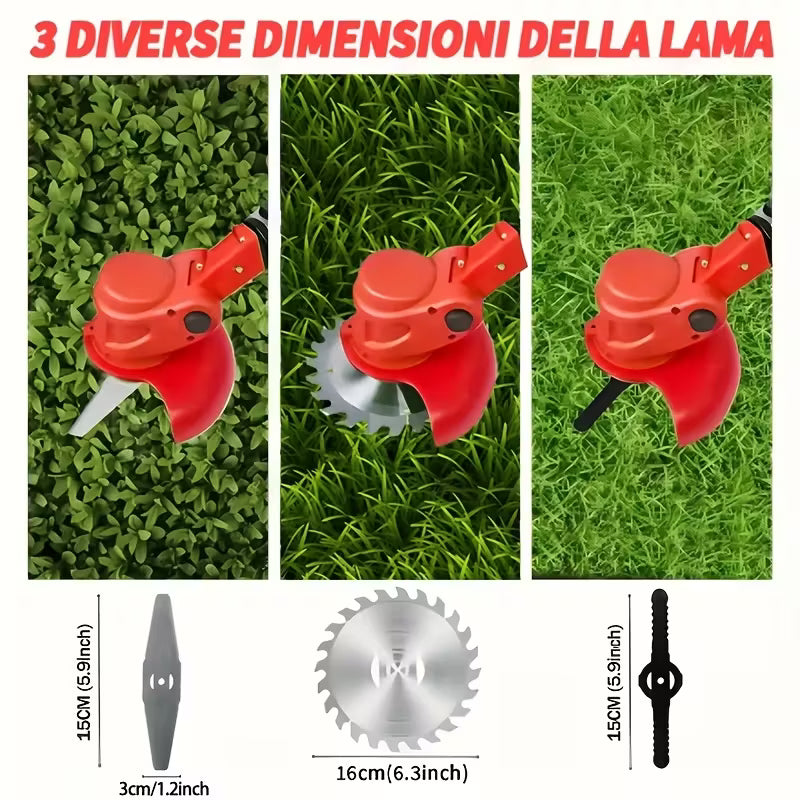 Cordless Portable Electric Lawn Mower, 3 Blades & 2 Large Lithium‑Ion Batteries, Powerful Wireless Garden Weeder for Lawn Yard, Christmas Gift for Men