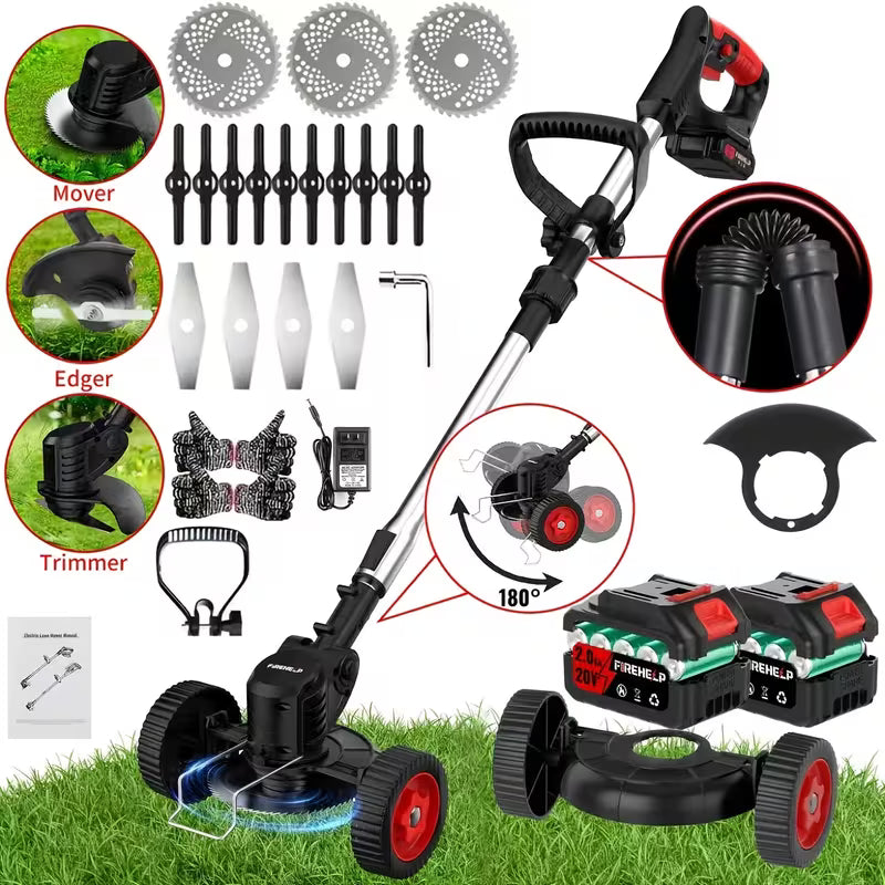 ZAVELLO™ 21V Cordless Electric Weed Wacker | 3-in-1 Lawn Trimmer, Edger & Garden Cutter with 3 Blades