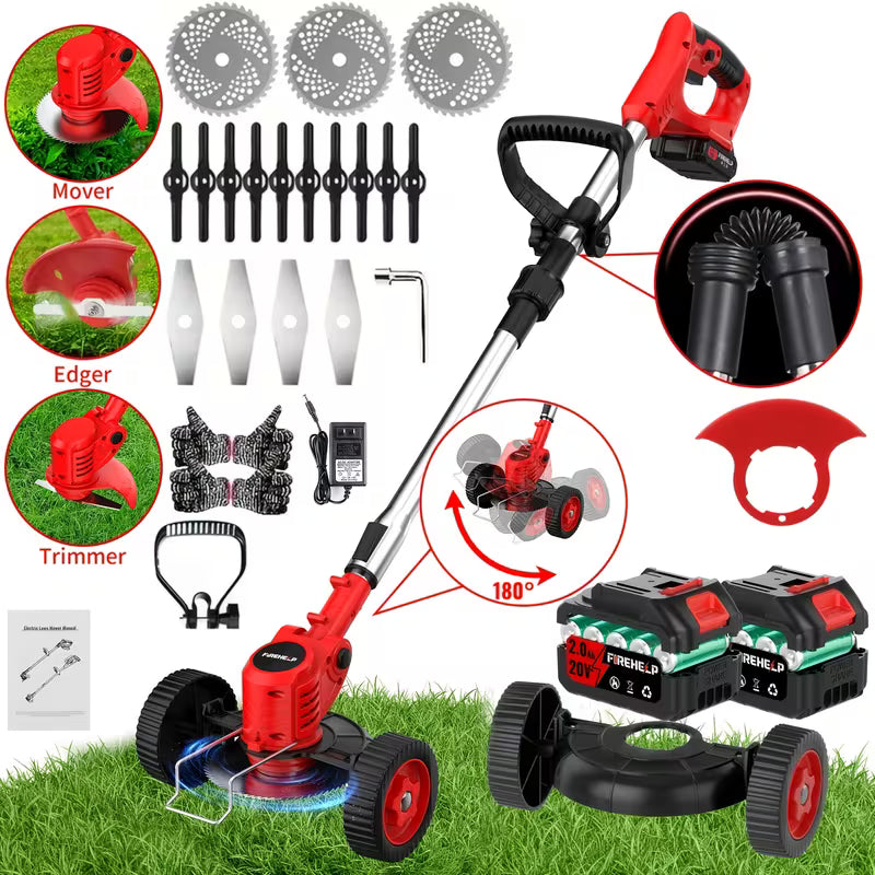ZAVELLO™ 21V Cordless Electric Weed Wacker | 3-in-1 Lawn Trimmer, Edger & Garden Cutter with 3 Blades