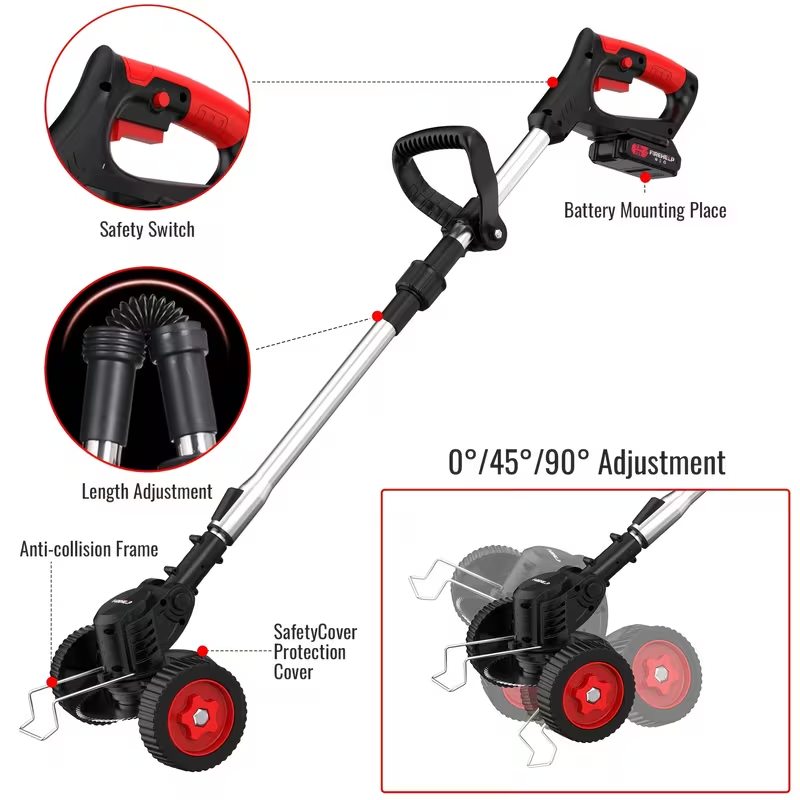 ZAVELLO™ 21V Cordless Electric Weed Wacker | 3-in-1 Lawn Trimmer, Edger & Garden Cutter with 3 Blades
